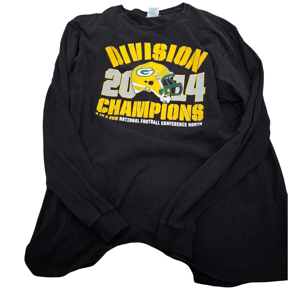 Green Bay Packers 2014 Division Champions Long Sleeve T Shirt Mens Large NFL